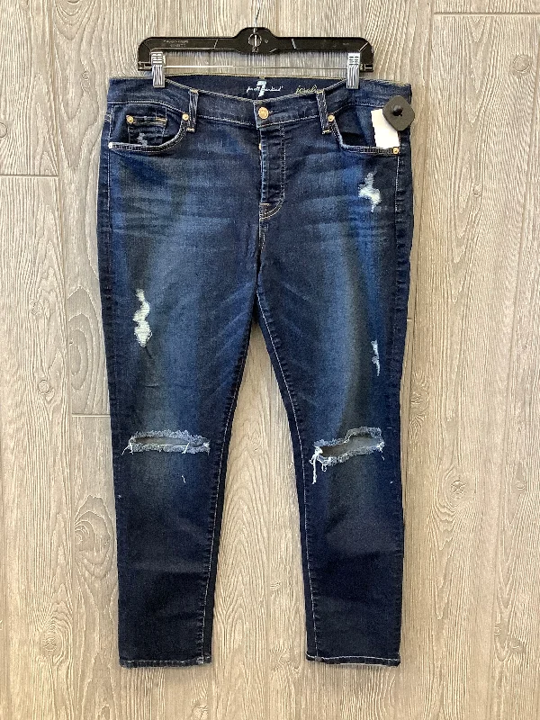 Jeans Boyfriend By 7 For All Mankind In Blue Denim, Size: 14