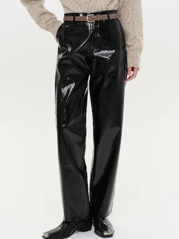 Patent Leather Pants, Black